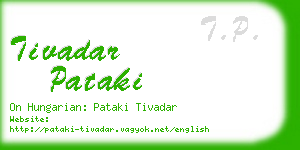 tivadar pataki business card